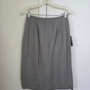 Adrianna Papell Silver Gray Pencil Skirt